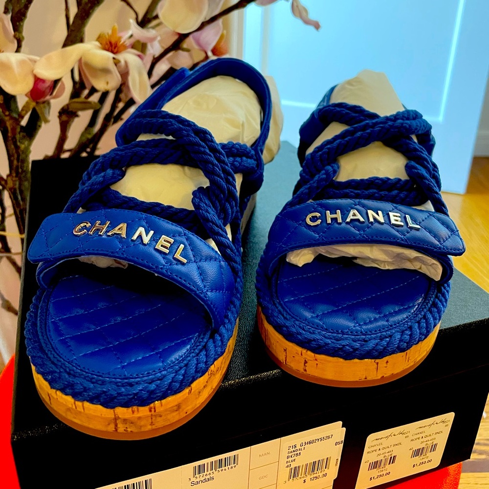 CHANEL Dad Rope Cord Sandal BRAND NEW w/Box Sz 40
